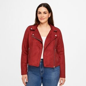 Fashion Nova Roxy Moto Faux Suede Moto Jacket – 1X